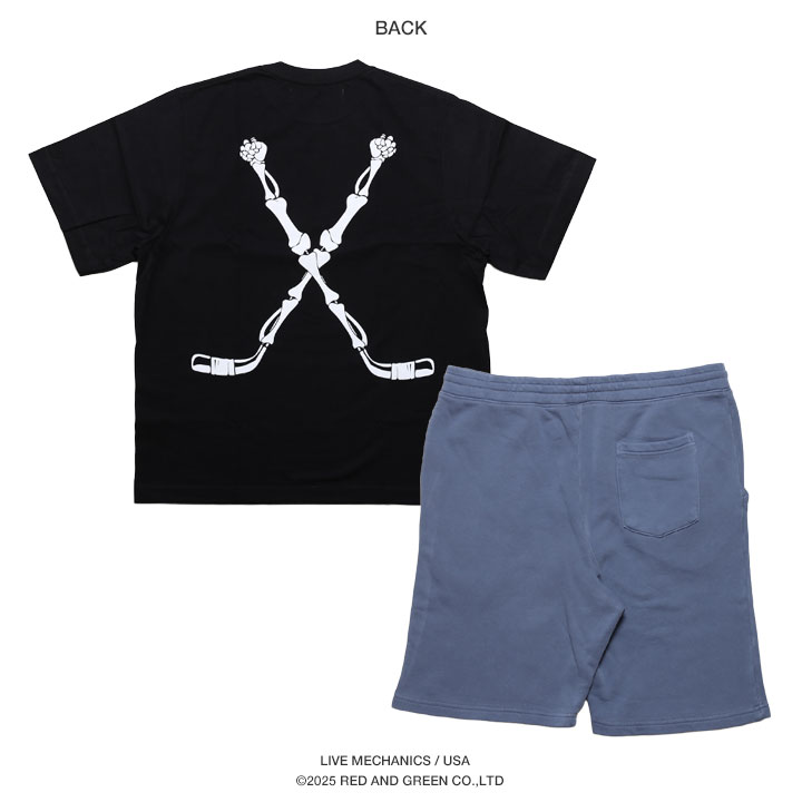 LIVE MECHANICS 上下セット 半袖 ブランド Tシャツ ハーフパンツ