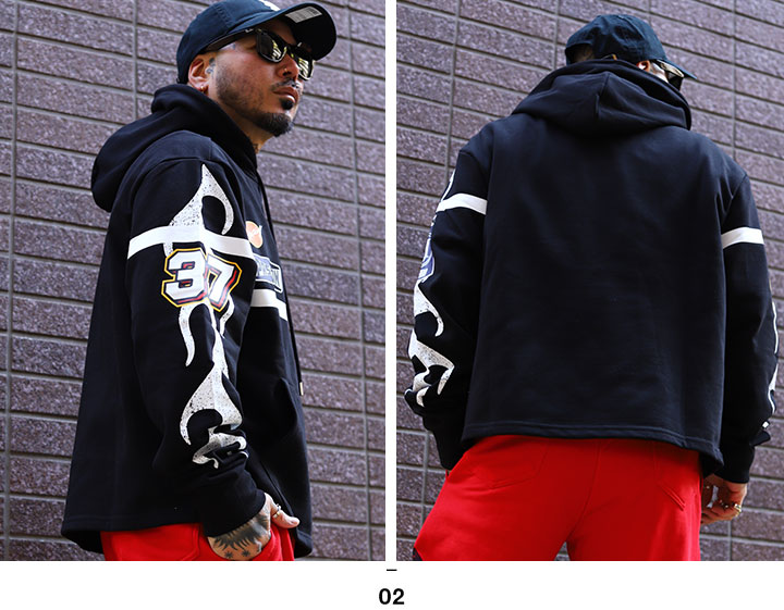 LIVE MECHANICS パーカー ショート丈 ブランド フーディ 長袖