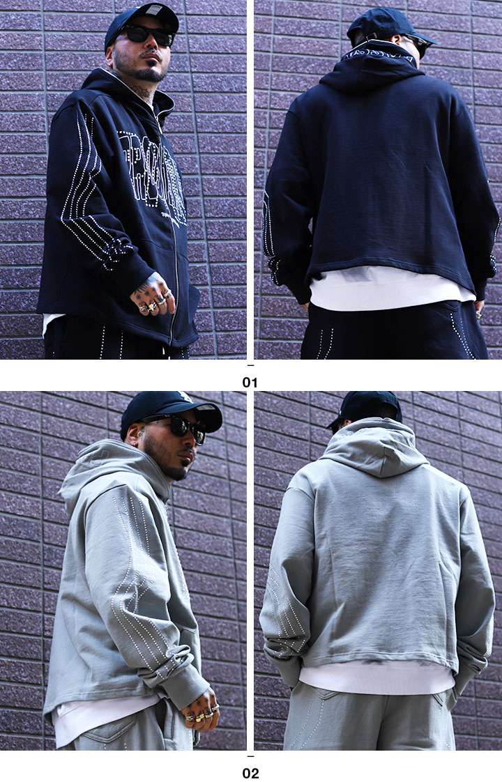 LIVE MECHANICS パーカー ショート丈 ブランド フーディ 長袖