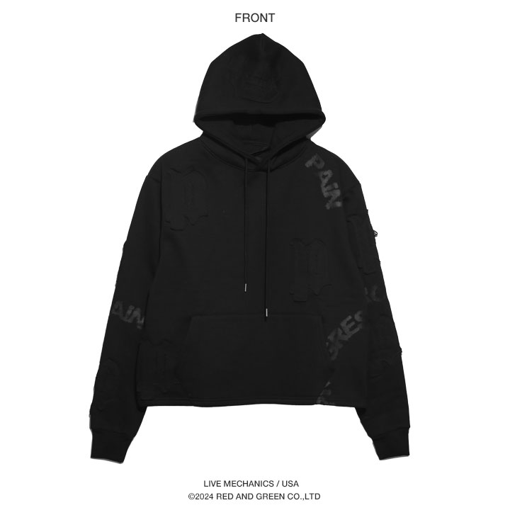 LIVE MECHANICS パーカー ショート丈 ブランド 長袖 スウェット 大きい