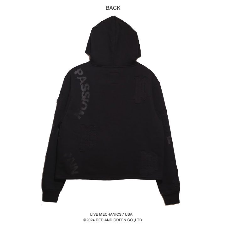 LIVE MECHANICS パーカー ショート丈 ブランド 長袖 スウェット 大きい