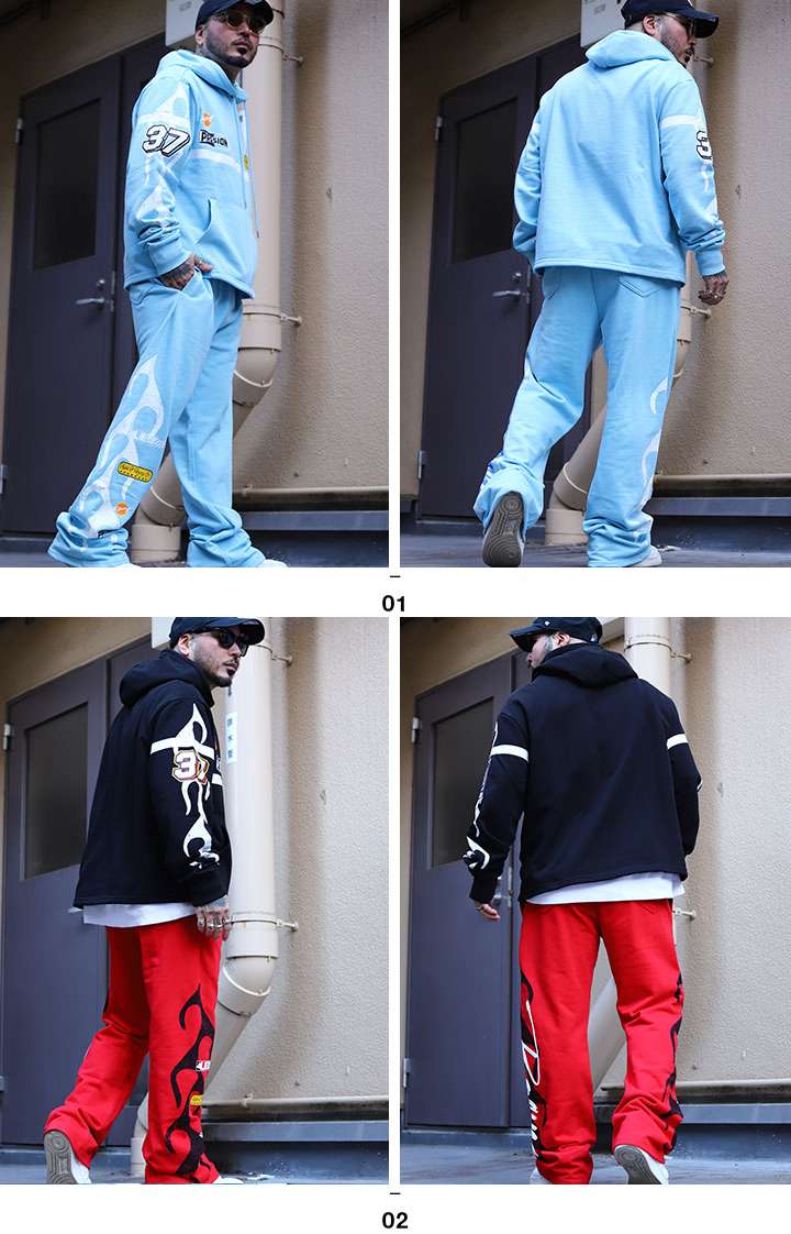 LIVE MECHANICS 上下セット ショート丈 長袖 フレアパンツ ブランド