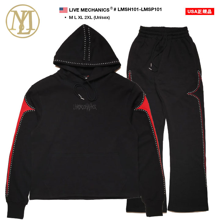 LIVE MECHANICS 上下セット 長袖 ブランド スケボー 大きいサイズ