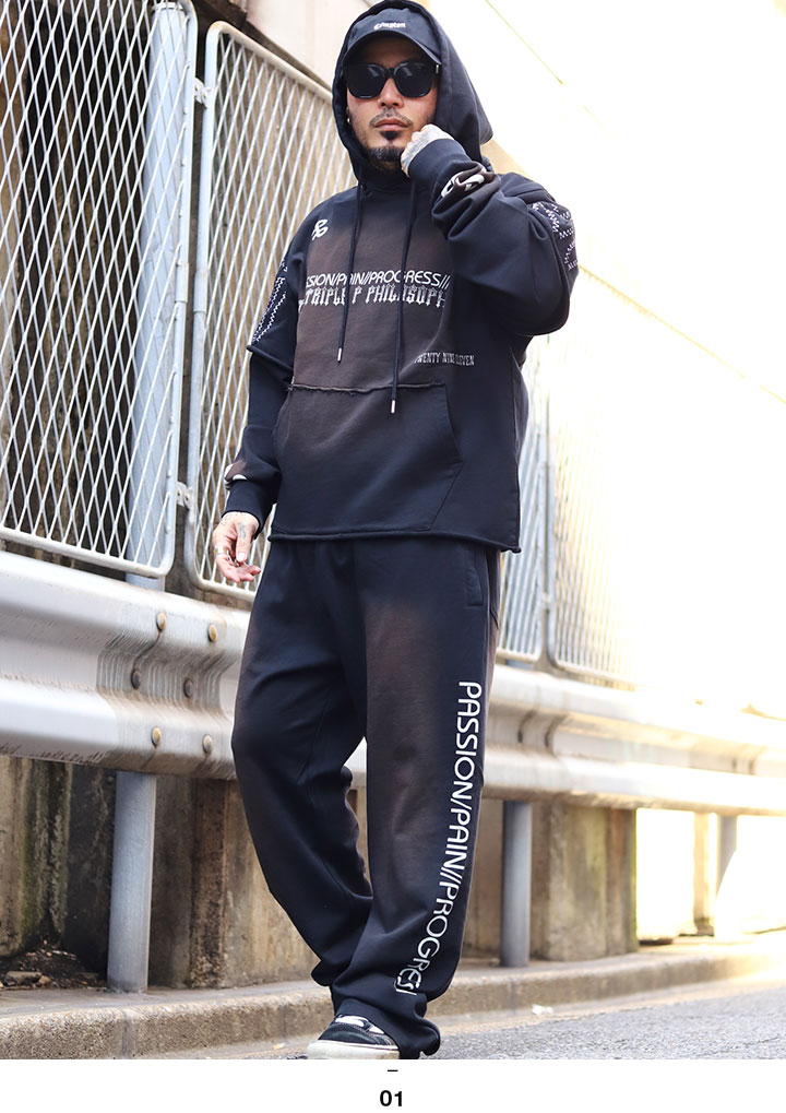 LIVE MECHANICS 上下セット 長袖 ブランド スケボー 大きいサイズ