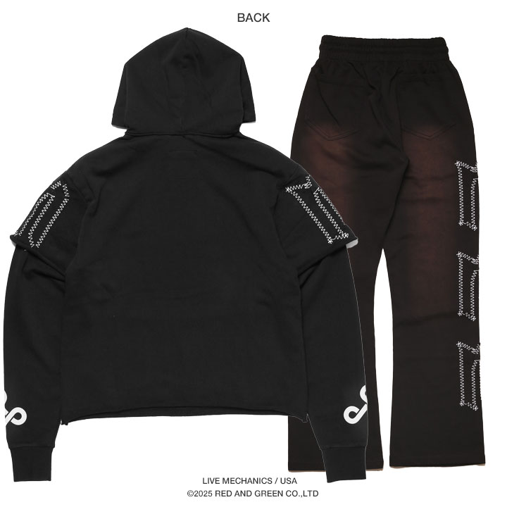 LIVE MECHANICS 上下セット 長袖 ブランド スケボー 大きいサイズ