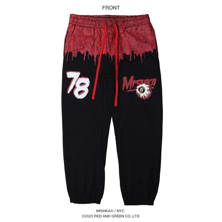 MISHKA スウェットパンツ 裏起毛 メンズ レディース 春秋冬用 黒 大きいサイズ ミシカ ロングパンツ 派手 総柄 KEEPWATCH キープウォッチ キャラクター 刺繍 b系 ヒップホップ ファッション ロック バンド ストリート系 ハイ ブランド 2025春夏 新作 MSK-172 MISHKA（ミシカ） スウェットパンツ 裏起毛 大きいサイズ スウェット