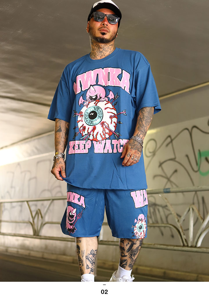MISHKA ハーフパンツ バスパン 半ズボン 短パン 大きいサイズ
