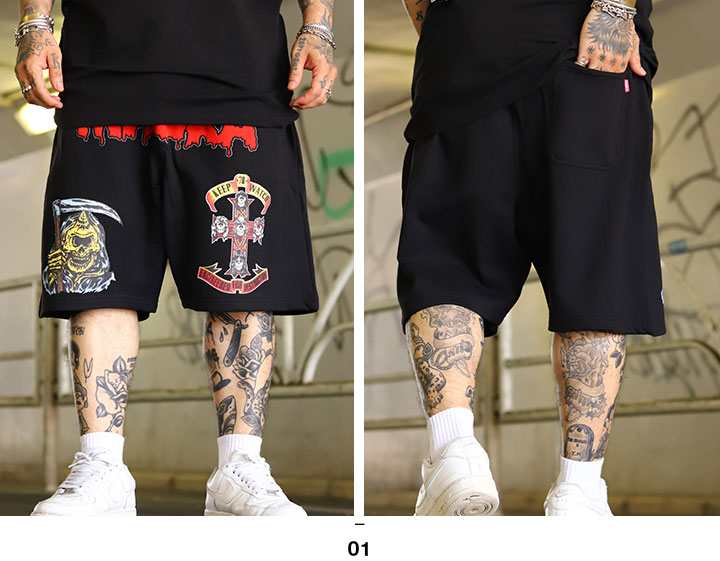 MISHKA（ミシカ） ハーフパンツ スウェット 裏起毛 半ズボン 短パン