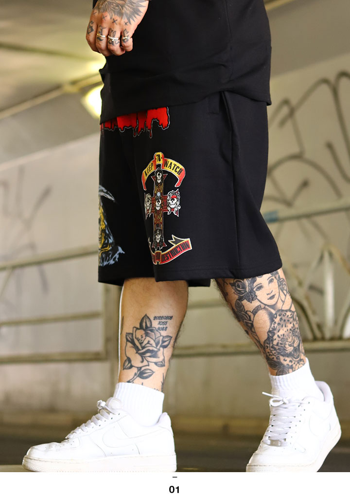 MISHKA（ミシカ） ハーフパンツ スウェット 裏起毛 半ズボン 短パン