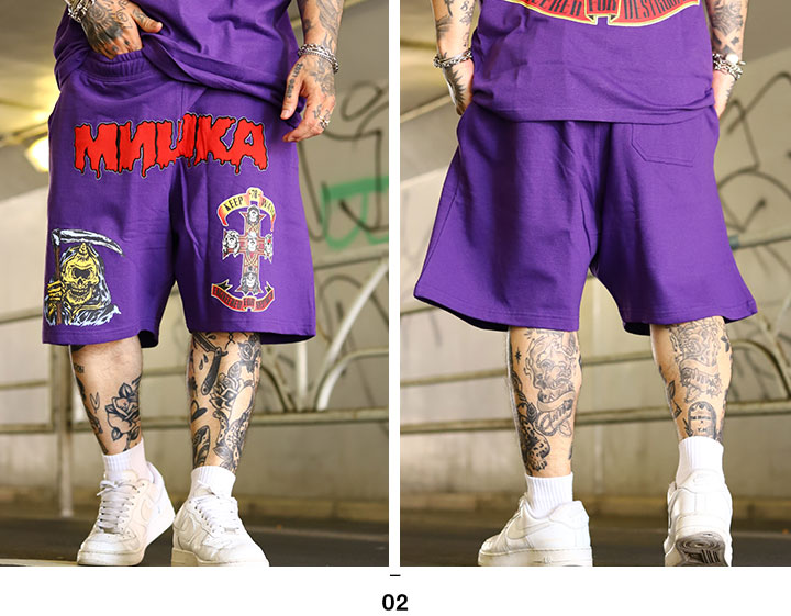 MISHKA（ミシカ） ハーフパンツ スウェット 裏起毛 半ズボン 短パン