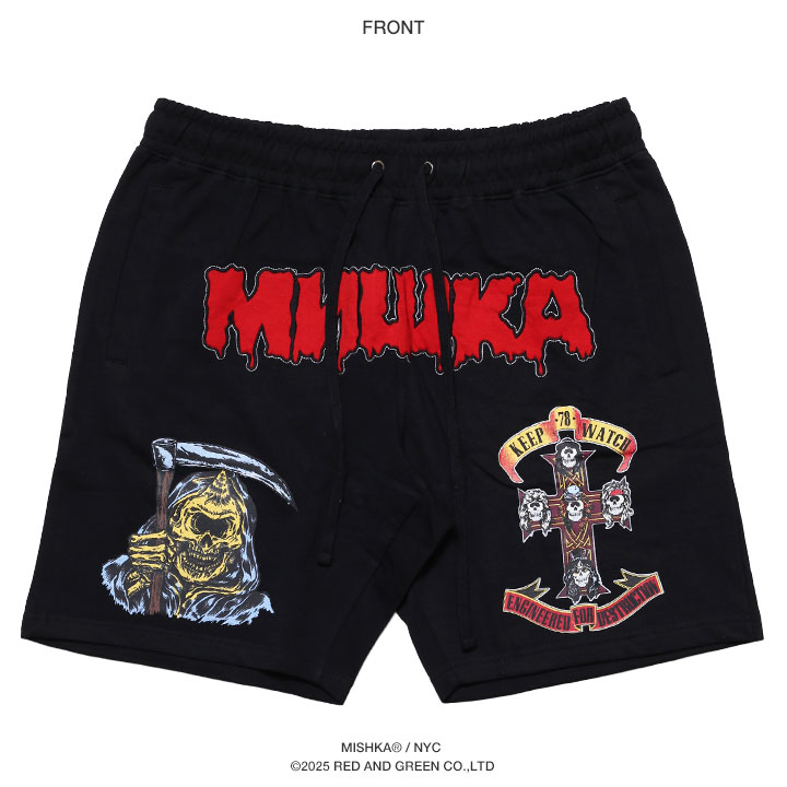 MISHKA（ミシカ） ハーフパンツ スウェット 裏起毛 半ズボン 短パン