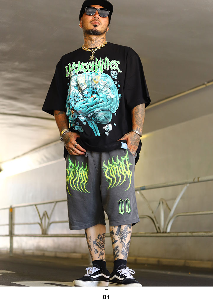 LIVE MECHANICS ハーフパンツ スウェット 半ズボン 短パン 大きい