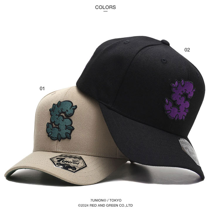 7union キャップ 大きいサイズ セブンユニオン 帽子 cap 深め カーブバイザー スナップバックキャップ BUDS ばっず バッズ 大麻  マリファナ ヘンプ ロゴ