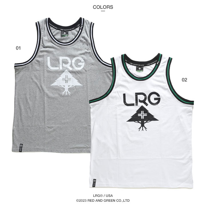 LRG ノースリーブ 大きいサイズ エルアールジー バスケットシャツ バスケシャツ タンクトップ 切り替え バイカラー ビッグシルエット オーバーサイズ
