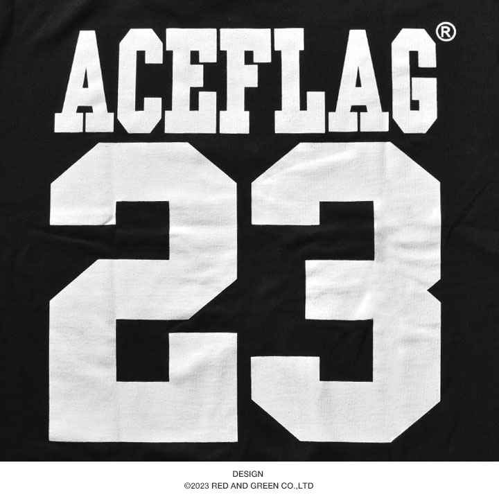 ACE FLAG Tシャツ 半袖 大きいサイズ ビッグシルエット エースフラッグ かっこいい 袖ロゴ スペード ペイズリー ナンバー 23 ヒップホップ ダンス ストリート系｜weekindenim｜15