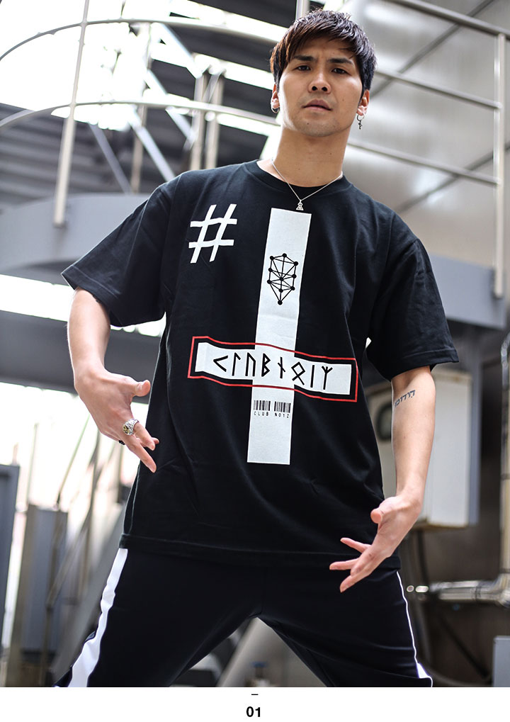 クラブノイズ CLUB NO1Z Tシャツ 半袖 特大版 ハッシュタグ ルーン文字 