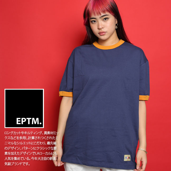 エピトミ EPTM Tシャツ 半袖 無地 シンプル 大きいサイズ かっこいい おしゃれ バイカラー シンプル ゆったり ビッグシルエット オーバーサイズ ミニマル｜weekindenim