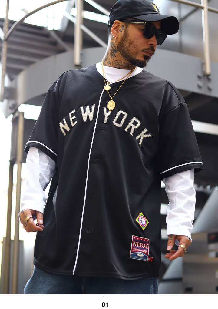 REASON × NLB ニグロリーグ ベースボールシャツ 半袖 ジャージ 野球