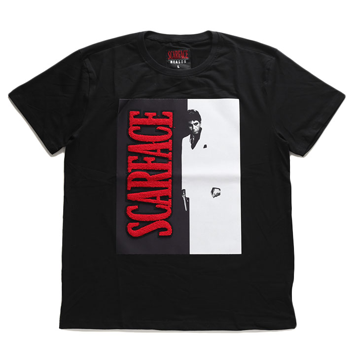 REASON × 映画 スカーフェイス Tシャツ 半袖 大きいサイズ Scarface 限定 コラボ 公式グッズ リーズン ビッグシルエット  オーバーサイズ