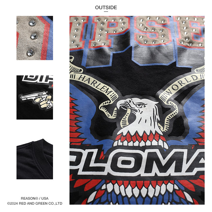 REASON × Dipset Tシャツ 半袖 大きいサイズ ディプセット The Diplomats ディプロマッツ 限定 コラボ 公式 リーズン  イーグルロゴ ビッグシルエット b系