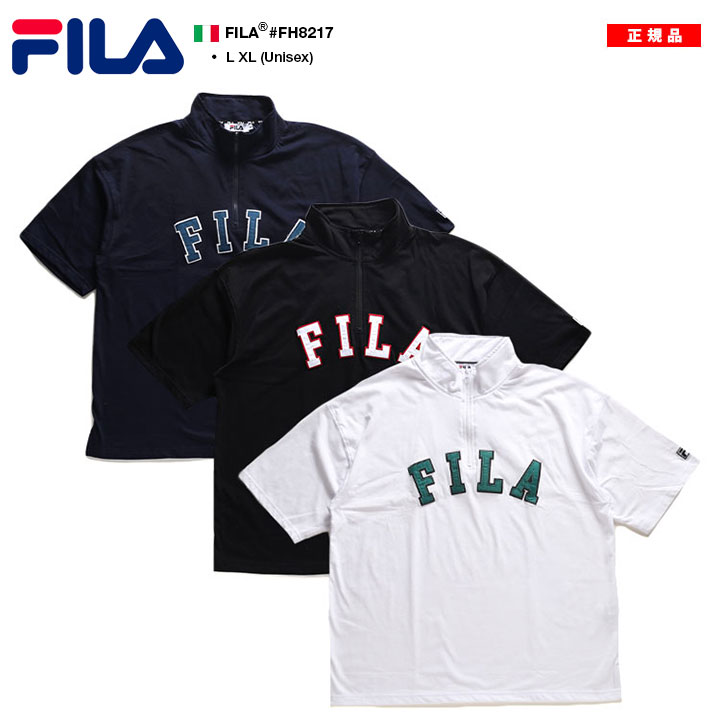 FILA Tシャツ 半袖 大きいサイズ フィラ シンプル 刺繍 韓流 ハーフジップ スタンドカラー オーバーサイズ ビッグシルエット｜weekindenim｜03