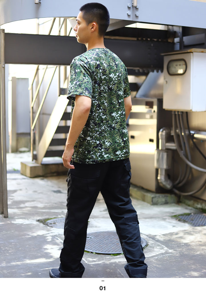 新品正規品【PG/size4】カモ柄 半袖モックネックシャツ ドライ