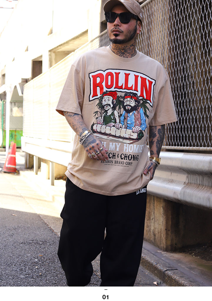 REASON × Cheech & Chong Tシャツ 半袖 大きいサイズ チーチ&チョン