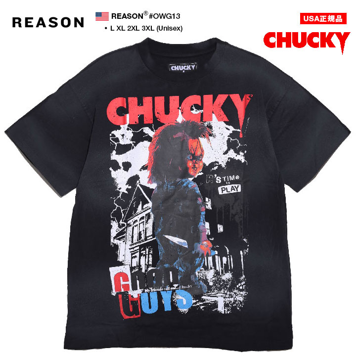 REASON × Chucky Tシャツ 半袖 メンズ 総柄 大きいサイズ チャッキー