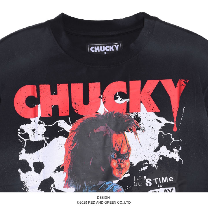 【チャッキー】Tシャツ④ Sサイズ CHUCKY / チャッキー / Tシャツ ブラック（ワイド）(ブラック): 通常