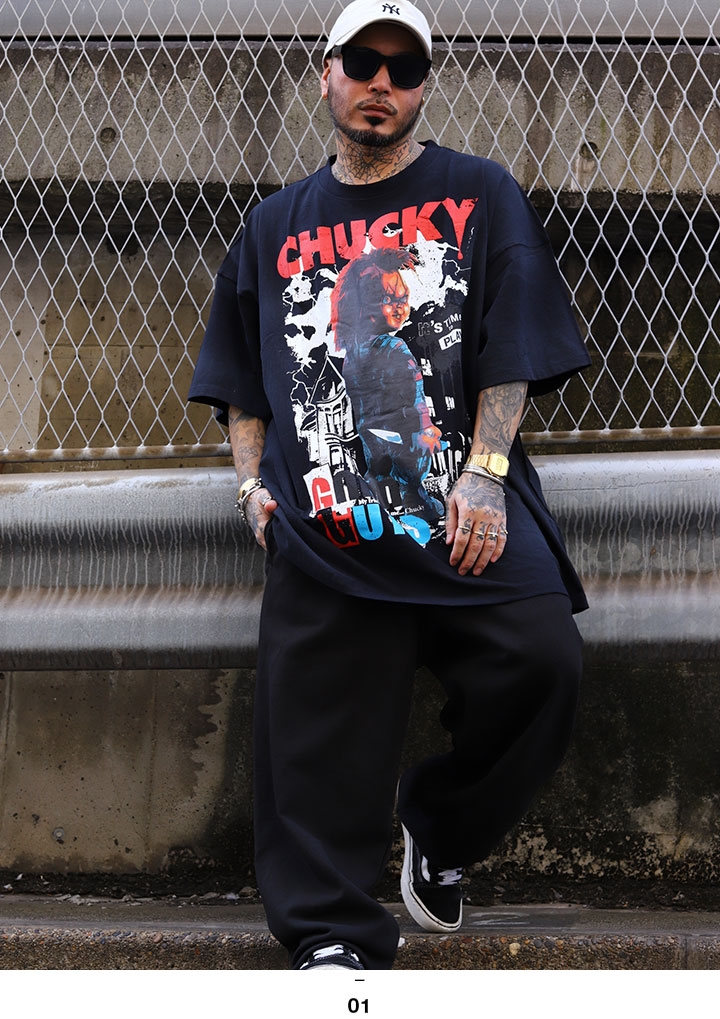REASON × Chucky Tシャツ 半袖 メンズ 総柄 大きいサイズ チャッキー 