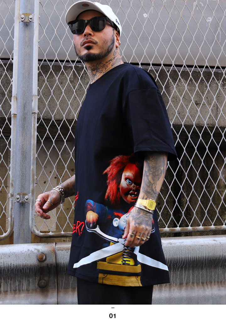 入手困難 メール便送料込 リーズン REASON × Chucky Tシャツ REASON × Chucky Tシャツ 半袖 大きいサイズ チャッキー Child's