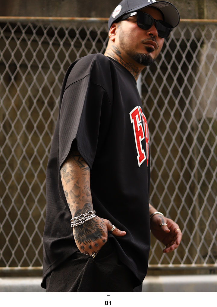 FUBU 半袖 ジャージ Tシャツ 野球 ゲームシャツ 大きいサイズ