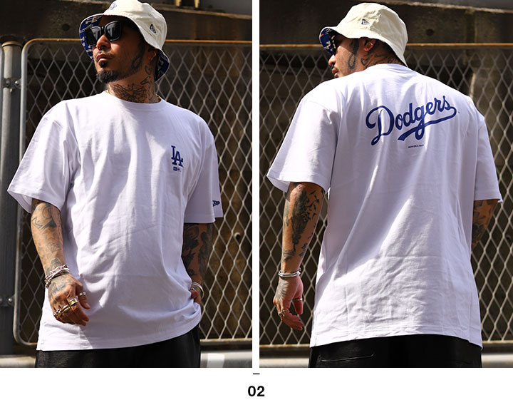 【ニューエラ】半袖Tシャツ MLB ロサンゼルス・ドジャース 白 黒 ニューエラ Tシャツ 半袖 メンズ 春夏用 白 黒 大きいサイズ MLB