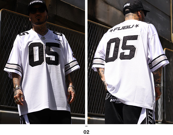 FUBU Vネック 半袖 フットボールシャツ ジャージ Tシャツ ゲーム