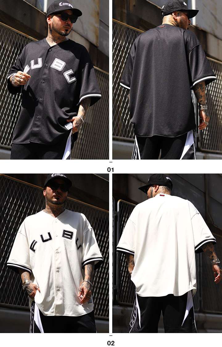 FUBU ベースボールシャツ 半袖 ジャージ 野球 ゲームシャツ