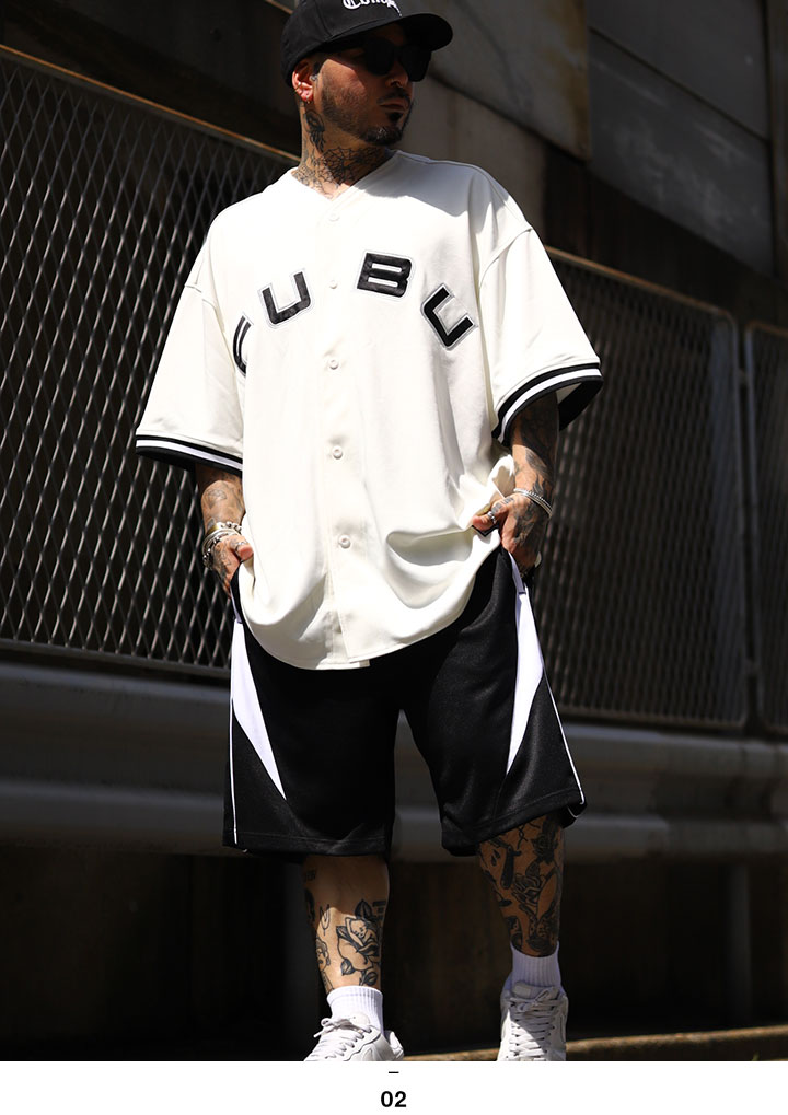 FUBU ベースボールシャツ 半袖 ジャージ 野球 ゲームシャツ