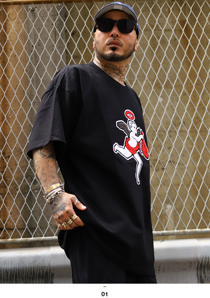 もるでお さん ロゴシルエットTシャツ バケットハット HASTA MUERTE Tシャツ 半袖 大きいサイズ ハスタ ムエルテ シンプル