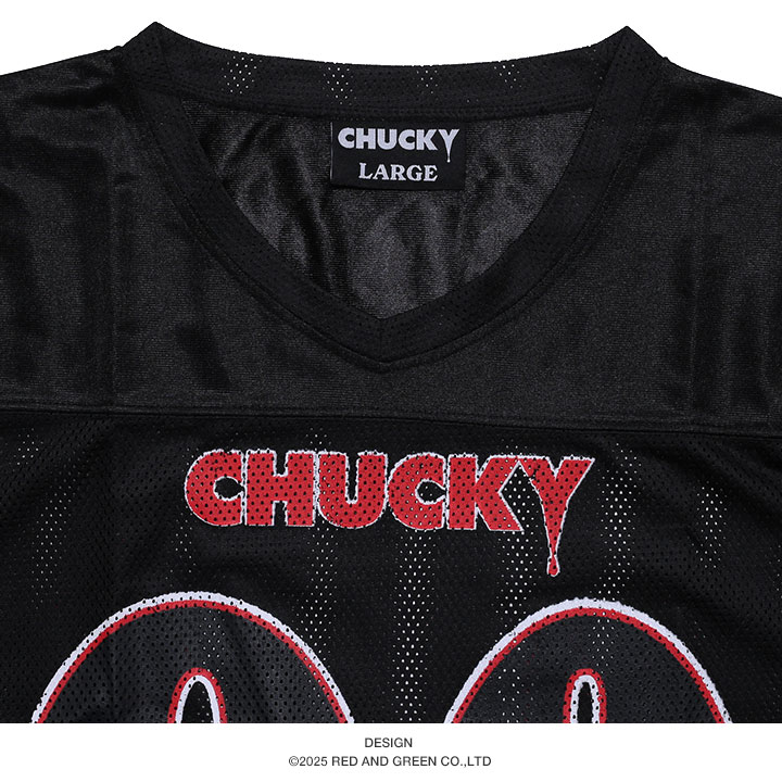 入手困難 リーズン REASON × Chucky フットボールシャツ REASON × Chucky ノースリーブ 大きいサイズ チャッキー Child's