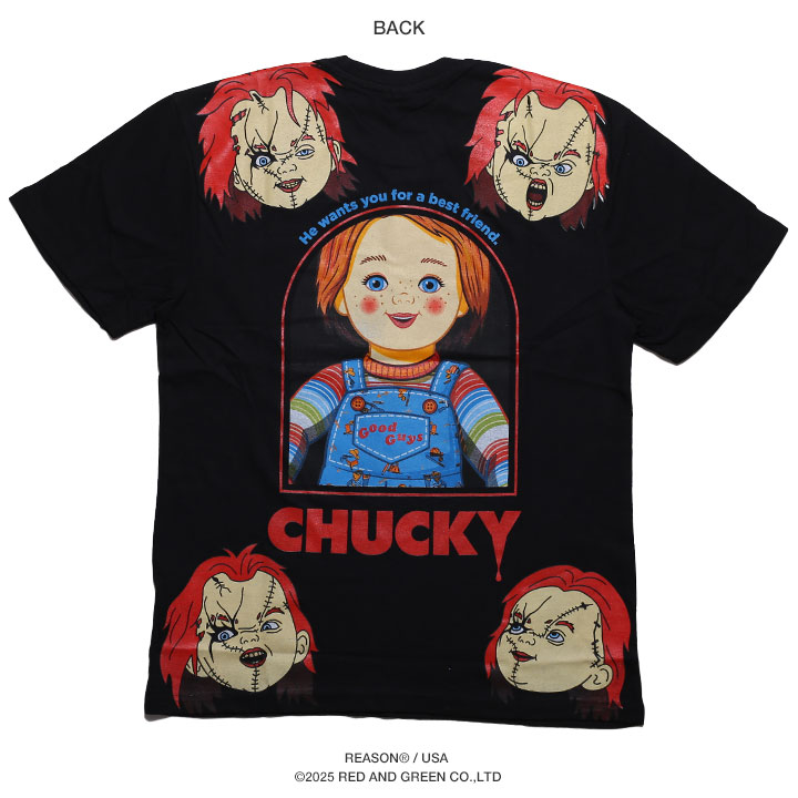 入手困難 送料無料 リーズン 'REASON × Chucky Tシャツ コラボ REASON × Chucky Tシャツ 半袖 大きいサイズ チャッキー Child's