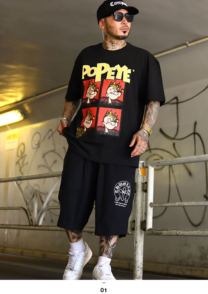 入手困難 メール便送料込 リーズン REASON × Popeye Tシャツ REASON × ポパイ Tシャツ 半袖 大きいサイズ Popeye 限定 コラボ