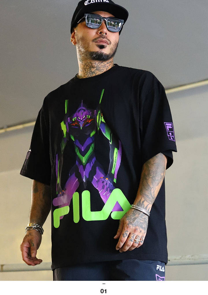 FILA（フィラ） × 新世紀エヴァンゲリオン Tシャツ 半袖 大きいサイズ