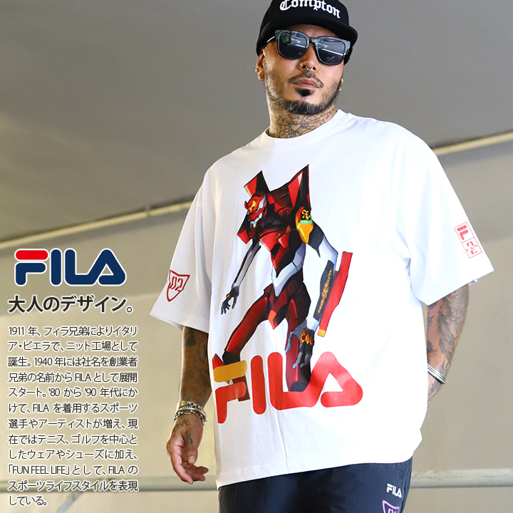 FILA（フィラ） × 新世紀エヴァンゲリオン Tシャツ 半袖 大きいサイズ