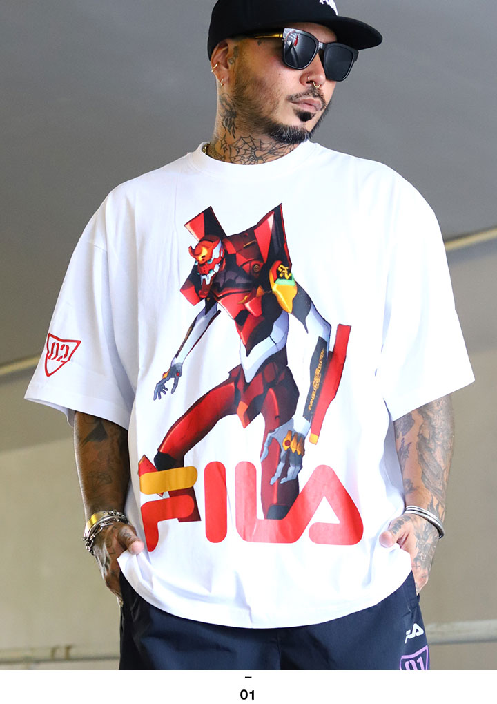 FILA（フィラ） × 新世紀エヴァンゲリオン Tシャツ 半袖 大きいサイズ