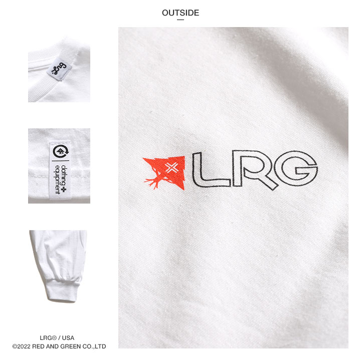 LRG ロンT 大きいサイズ エルアールジー Tシャツ 長袖 シンプル ビッグシルエット 英字 木 ツリー 筆記体 スクリプトロゴ 斜め 袖ロゴ アウトドア 十字架 クロス｜weekindenim｜15