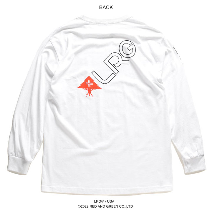 LRG ロンT 大きいサイズ エルアールジー Tシャツ 長袖 シンプル ビッグシルエット 英字 木 ツリー 筆記体 スクリプトロゴ 斜め 袖ロゴ アウトドア 十字架 クロス｜weekindenim｜13