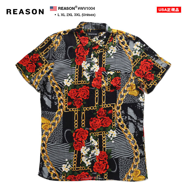 REASON 半袖シャツ 大きいサイズ リーズン シャツ 半袖 柄シャツ
