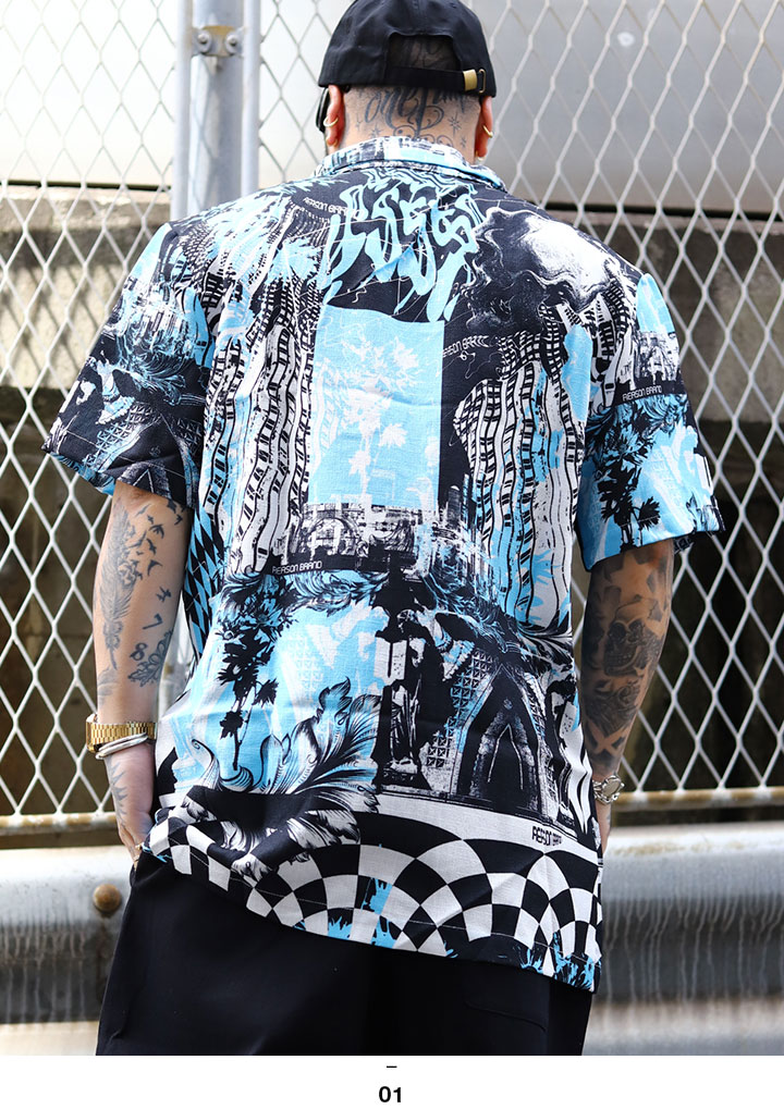 REASON 半袖シャツ 大きいサイズ リーズン 柄シャツ アロハ