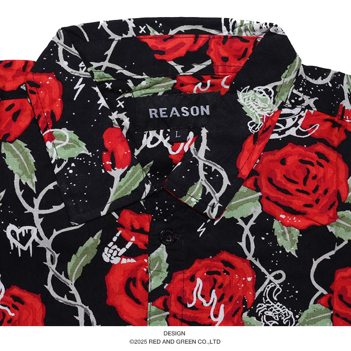 REASON 半袖シャツ 大きいサイズ リーズン シャツ 半袖 柄シャツ