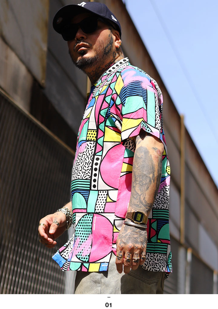 REASON 半袖シャツ 大きいサイズ リーズン 柄シャツ アロハ