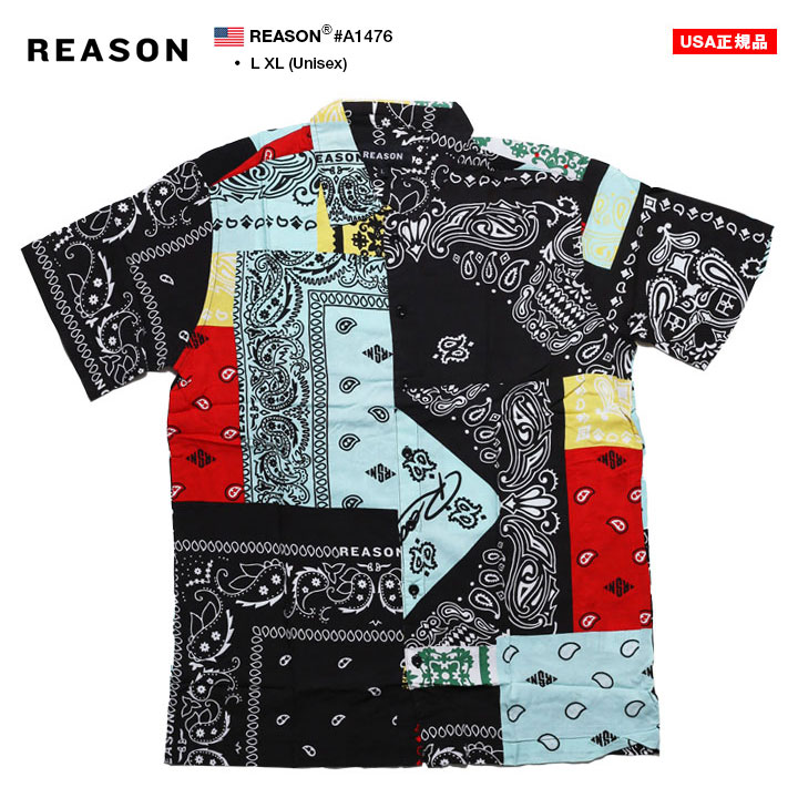 REASON 半袖シャツ 大きいサイズ リーズン 柄シャツ アロハシャツ 総柄